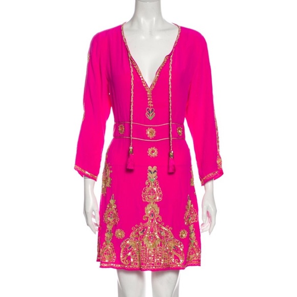 Caypso Pink Silk Mini Dress Size Small - Picture 1 of 11